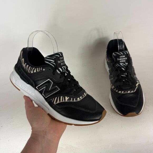 New Balance 997H Athletic Shoes Womens 8 Black Zebra Print Low Top Sneakers - Picture 1 of 10